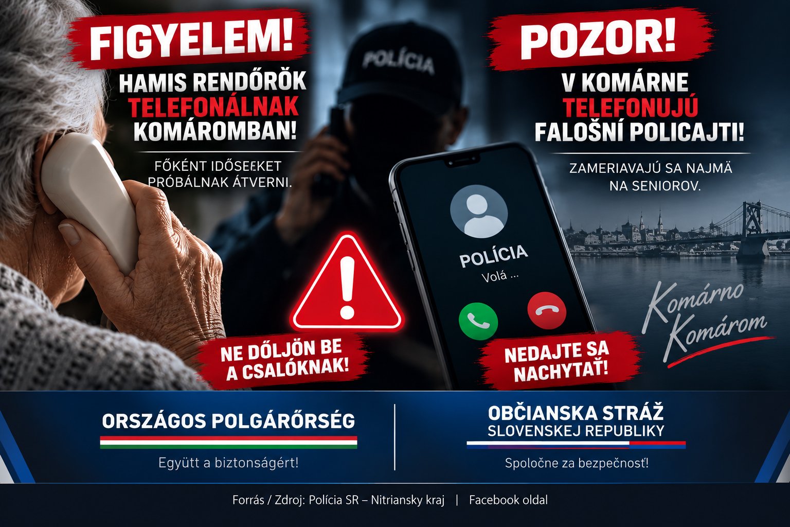 Fotografia k novinke POZOR! V Komárne telefonujú falošní policajti – zameriavajú sa najmä na seniorov